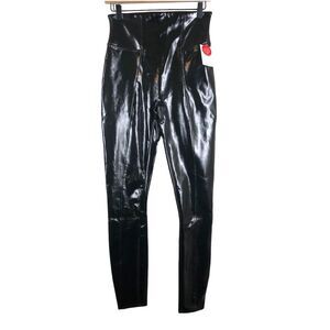 New Spanx Patent Leather High Shine High Rise Leggings Black Medium Tall 20301